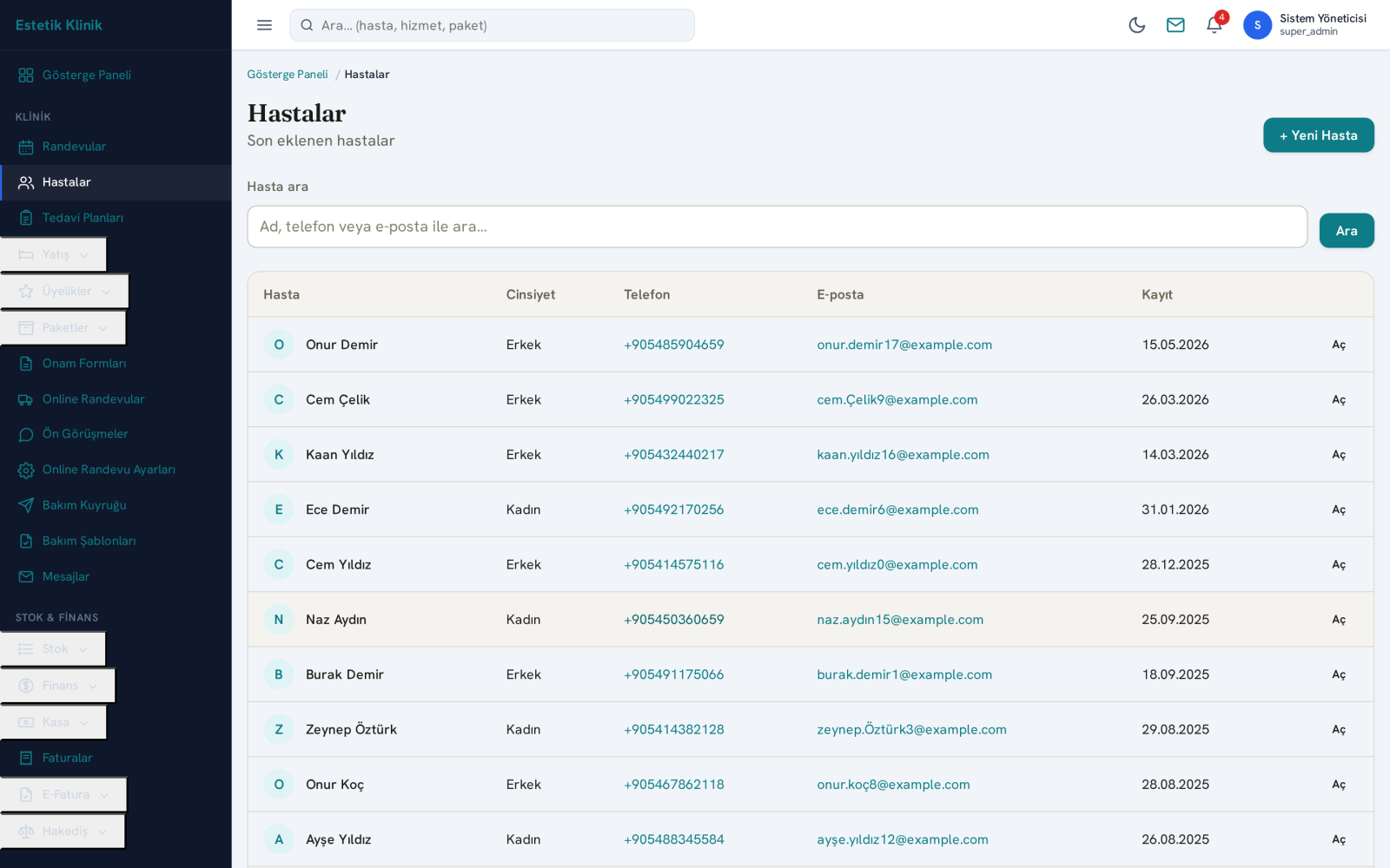 KlinikPro hasta CRM